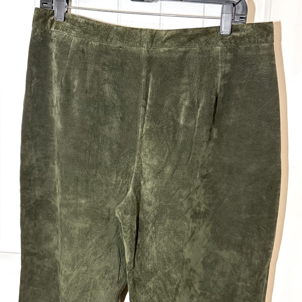 Lord & Taylor 100% Green Leather Pants - Picture 3 of 6